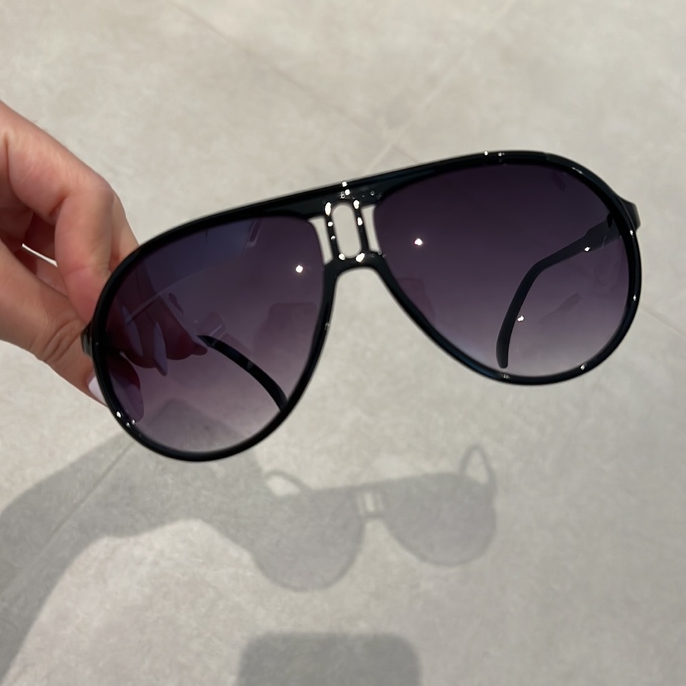 Perry Ellis sunglasses UNISEX black color Y2K Carrera look big statement - Picture 4 of 8